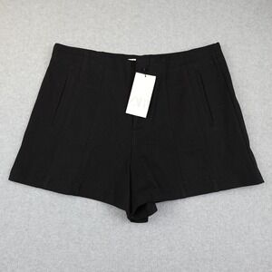 ZARA Black High Waisted Shorts Wide Leg Women's Size XXL Cotton Casual NWT